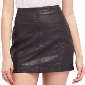 FREE PEOPLE Modern Femme Faux Leather Mini Skirt